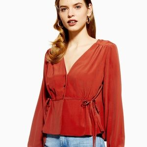 topshop Tie Side Blouse